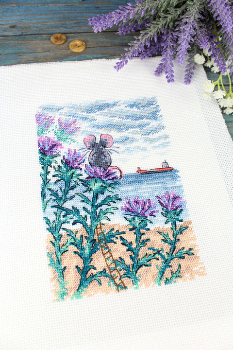 Siuvinėjimo rinkinys „Jūros gabalėlis“ (kryželiu), 18×13 cm - kaSiulai.lt