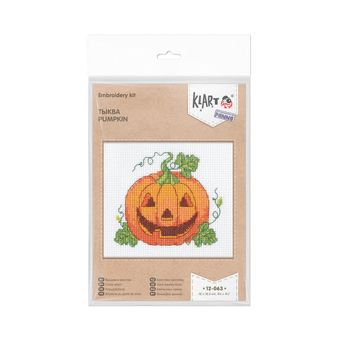 KLART siuvinėjimo kryželiu rinkinys „Moliūgas“ 12 × 10,5 cm – rudens motyvas