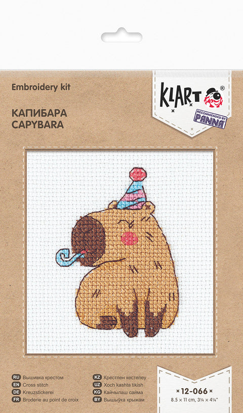 KLART kapibaros motyvo siuvinėjimo kryželiu rinkinys, 8,5 × 11 cm