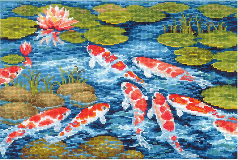 Siuvinėjimo rinkinys „Koi“ — elegantiškas interjero akcentas, tobula dovana - kaSiulai.lt