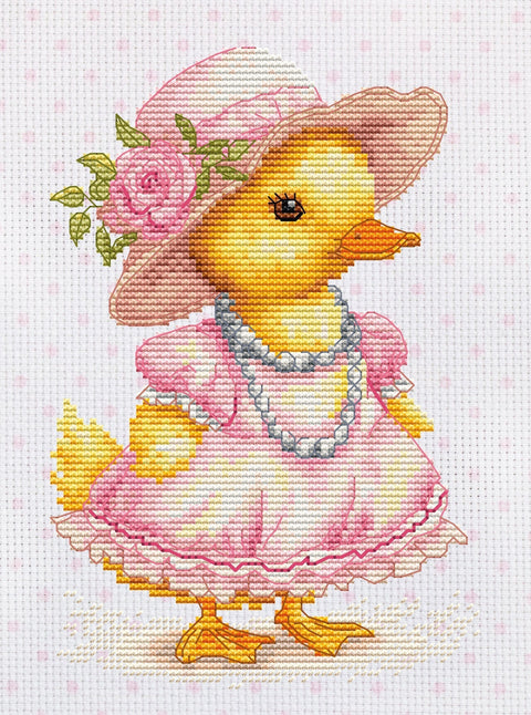 Siuvinėjimo rinkinys kryželiu „Žaismingas ančiukas“ 12×18 cm — Luca‑S - kaSiulai.lt