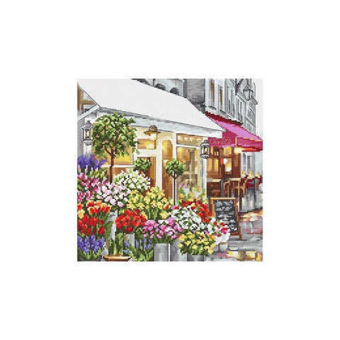 Siuvinėjimo rinkinys LetiStitch Flower Shop SLETI986 22.5x22.2cm - kaSiulai.lt