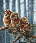 Siuvinėjimo rinkinys LetiStitch Owls Family SLETI946 33x33.5cm - kaSiulai.lt