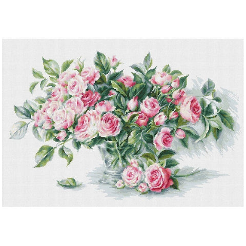 Siuvinėjimo rinkinys Luca-S Bouquet of Pink Roses SB2286 43.5x28cm - kaSiulai.lt