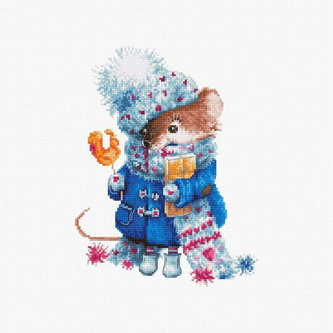 Siuvinėjimo rinkinys Luca-S Christmas Mouse SB1168 21x16cm - kaSiulai.lt