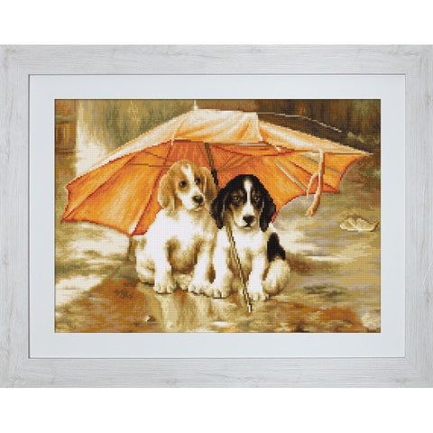 Siuvinėjimo rinkinys Luca-S Couple under an Umbrella SG550 21.5x15.5cm - kaSiulai.lt