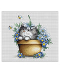 Siuvinėjimo rinkinys Luca-S Kitten in flowers SB1048 16x15.5cm - kaSiulai.lt