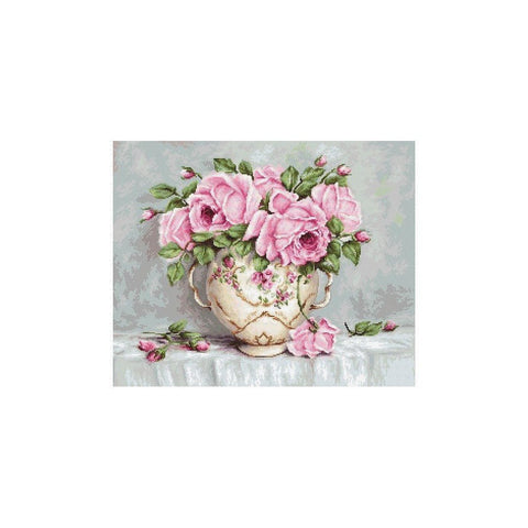 Siuvinėjimo rinkinys Luca-S Pink Roses SB2319 34.5x28cm - kaSiulai.lt