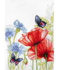 Siuvinėjimo rinkinys Luca-S Poppies and Butterflies SBU4018 22.5x31cm - kaSiulai.lt