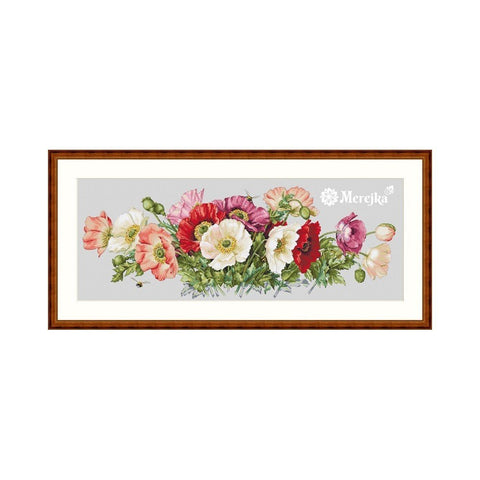 Siuvinėjimo rinkinys Merejka Poppy SK33A (Aida) 80x30cm - kaSiulai.lt