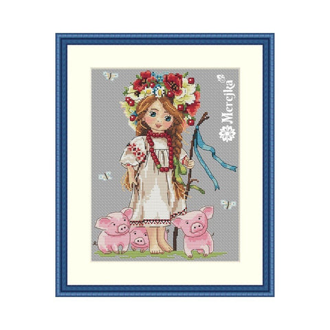 Siuvinėjimo rinkinys Merejka Shepherd Girl SK43 15x20cm - kaSiulai.lt