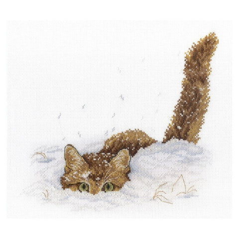 Siuvinėjimo Rinkinys MP Studija Cat in the Snow SNV-557 20x25cm - kaSiulai.lt