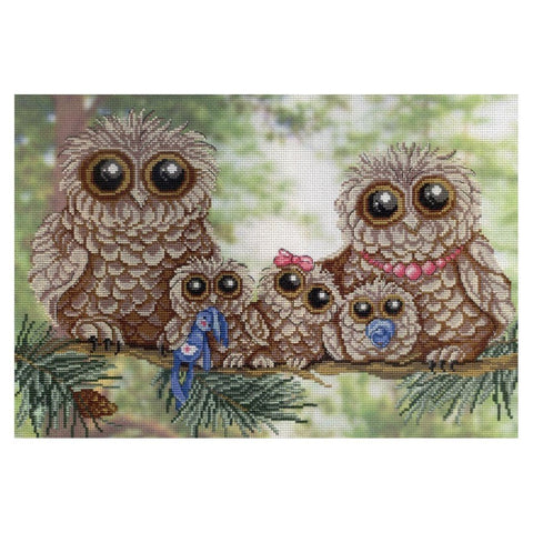 Siuvinėjimo Rinkinys MP Studija Owl Family SRK-503 30x40cm - kaSiulai.lt