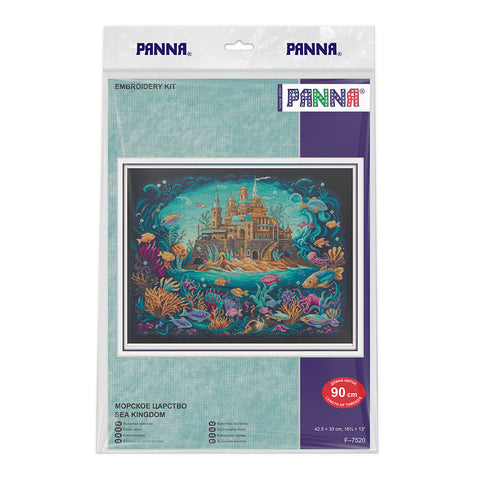 PANNA kryželiu siuvinėjimo rinkinys „Jūros karalystė“ paveikslui 42,5×33 cm