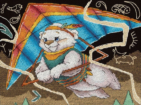 Siuvinėjimo rinkinys „Pirmasis skrydis“ – kryželiu, 15×20 cm - kaSiulai.lt