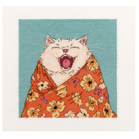 PANNA kryželiu siuvinėjimo rinkinys „Mieguojantis katinas“ 15x15 cm, PK-7533
