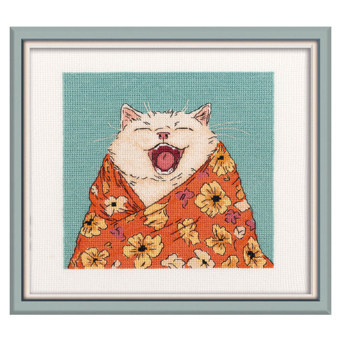 PANNA kryželiu siuvinėjimo rinkinys „Mieguojantis katinas“ 15x15 cm, PK-7533