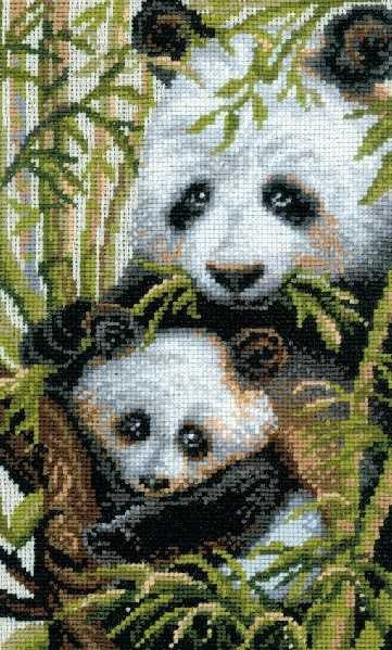 Siuvinėjimo rinkinys Riolis 1159 Panda su jaunikliu - kaSiulai.lt