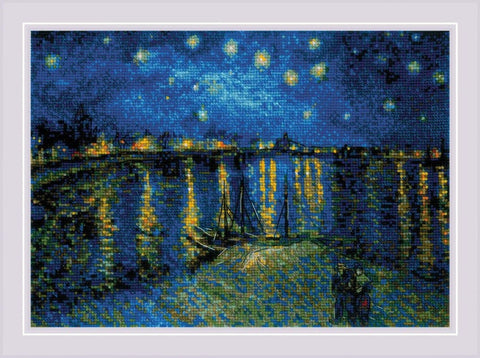 Siuvinėjimo rinkinys Riolis 1884 Van Gogh paveikslas "Žvaigždėta naktis" - kaSiulai.lt