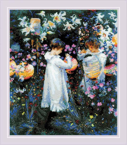 Siuvinėjimo rinkinys Riolis 2053 Carnation, Lily, Lily, Rose (pagal J. S. Sargent paveikslą) - kaSiulai.lt