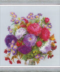 Siuvinėjimo rinkinys RIOLIS Bouquet with Asters 1773 40x40cm - kaSiulai.lt