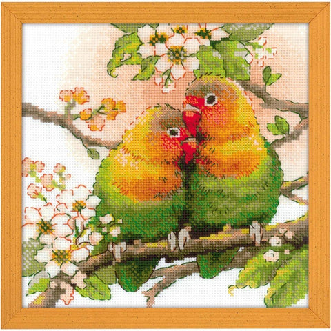 Siuvinėjimo rinkinys RIOLIS Lovebirds 1780 20x20cm - kaSiulai.lt