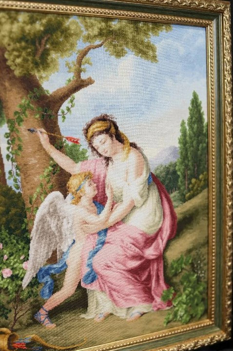 Siuvinėjimo kryželiu rinkinys „Moteris su Kupidonu 1792“ rankdarbiams