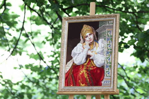 Siuvinėjimo kryželiu rinkinys „Bojarinė“ ant 18 ct „Zweigart“ drobės, S/MK116