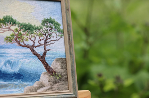 Siuvinėjimo kryželiu rinkinys „Surf“ pajūrio peizažui, kodas S/MM026