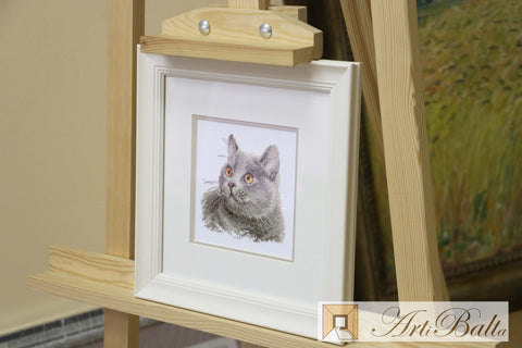 Britų katė – siuvinėjimo kryželiu rinkinys, 12×11 cm, Aida 14 ct, 13 spalvų