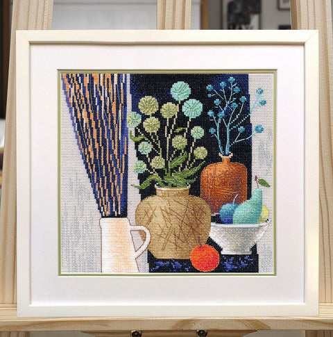 Kryželiu siuvinėjimo komplektas „Rudens motyvai“ 20x20 cm, schema S1703