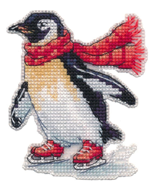 Kryželiu siuvinėjimo rinkinys dekoratyviniam magnetui „Čiuožykla“ su gyvūnais, 8×9,4 cm