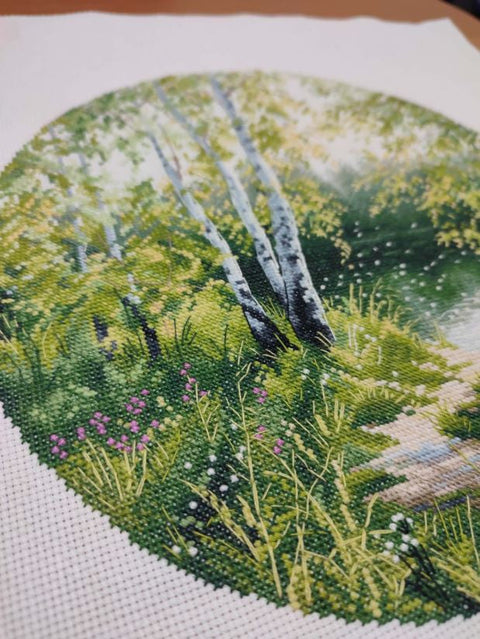 Siuvinėjimo kryželiu rinkinys „Karšta diena“ 25 x 25 cm