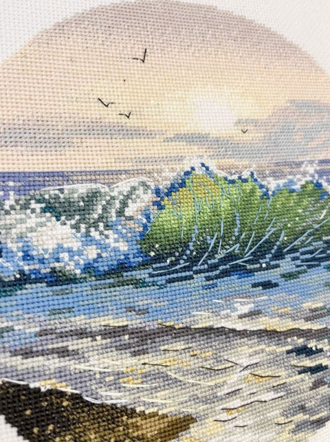 Siuvinėjimo kryželiu rinkinys „Šiltas saulėlydis“ 20 x 20 cm