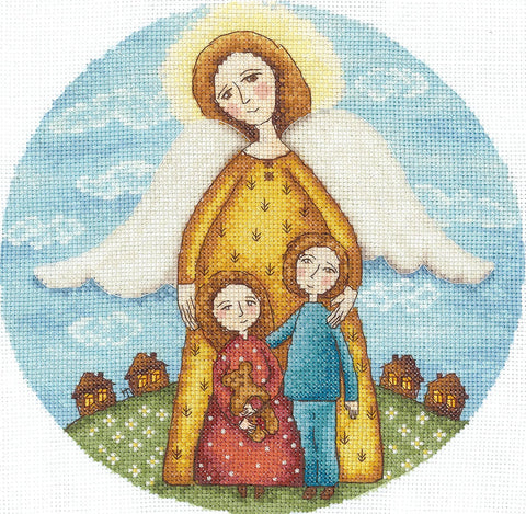 „Vaikystės amuletas“ kryželių siuvinėjimo rinkinys, 19×19 cm