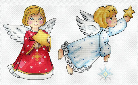 Kryželiu siuvinėjimo rinkinys „Angelai“ paveikslui 25x22 cm SANA-11