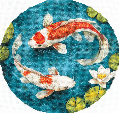 Karpiai – siuvinėjimo kryželiu rinkinys, 21,5 × 20 cm