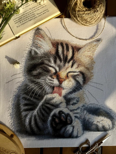 Siuvinėjimo kryželiu rinkinys „Minkštos letenėlės“ 27 x 27,5 cm