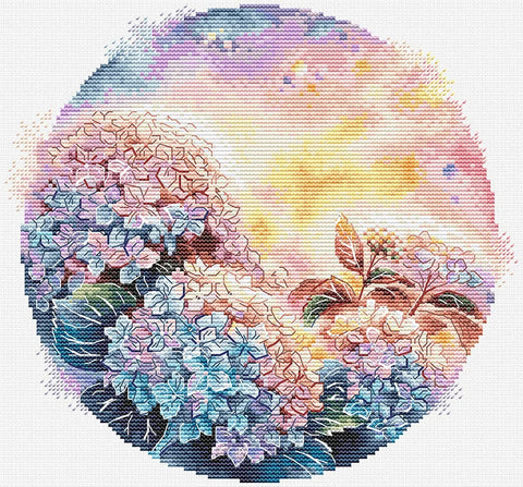 Kryželių siuvinėjimo rinkinys „Naujos dienos šiluma“ paveikslui 20,5x19 cm