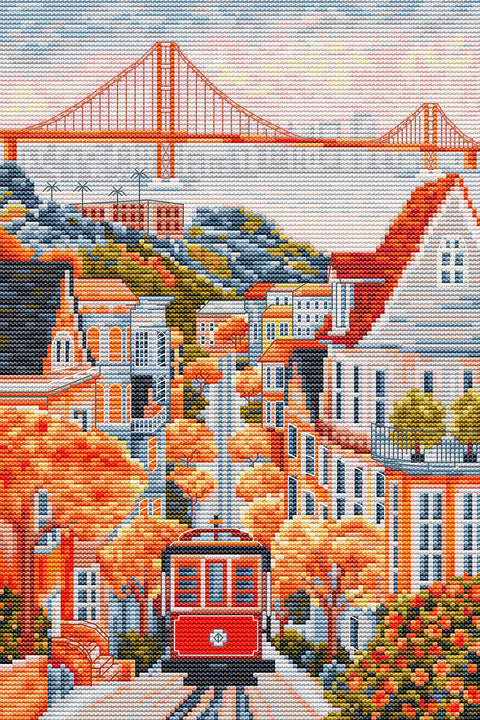 Siuvinėjimo kryželiu rinkinys „San Fransiskas“ 17,5 x 26 cm