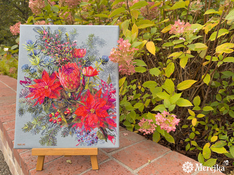 Siuvinėjimo kryželiu rinkinys „Kalėdinė kompozicija“ 30×42 cm, Merejka rankdarbiai