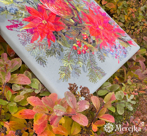 Siuvinėjimo kryželiu rinkinys „Kalėdinė kompozicija“ 30×42 cm, Merejka rankdarbiai