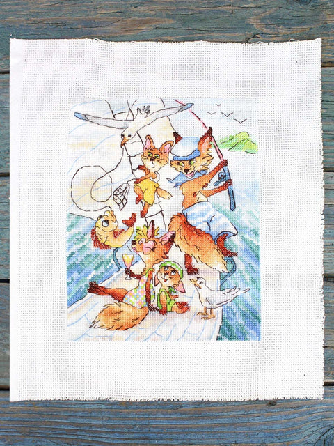 Siuvinėjimo kryželiu rinkinys „Jūros kelionė“ 20 x 16 cm
