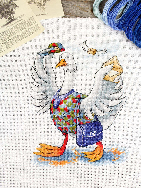 Siuvinėjimo kryželiu komplektas „Gera žinia“ 18x13 cm, schema SM-796