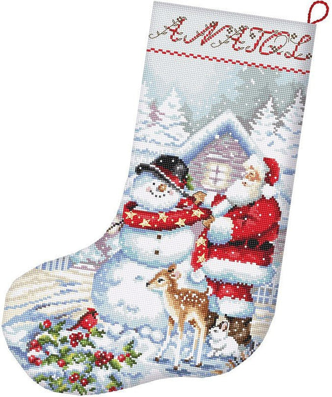 Siuvinėjimo rinkinys Snowman and Santa Stocking SLETIL8016 - 🧶kaSiulai.lt