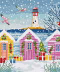 Siuvinėjimo rinkinys Snowy Sea Cottages 23x22cm SLETIL9915 - 🧶kaSiulai.lt
