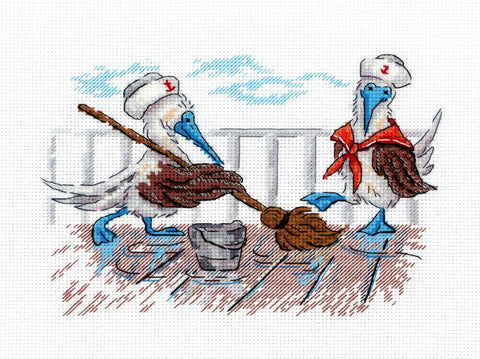 Kryželiu siuvinėjimo rinkinys „Tvarkomės“ SNV-897, 12x17 cm rankdarbių paveikslėlis