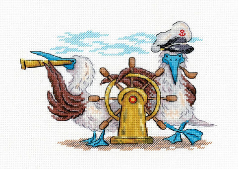 Siuvinėjimo kryželiu komplektas „Tiesiai pirmyn“, 12x17 cm, SNV-899 rankdarbių paveikslui