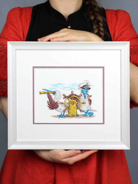 Siuvinėjimo kryželiu komplektas „Tiesiai pirmyn“, 12x17 cm, SNV-899 rankdarbių paveikslui