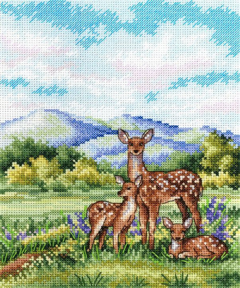„Grakštus elnias“ kryželių siuvinėjimo rinkinys, 20 × 16 cm